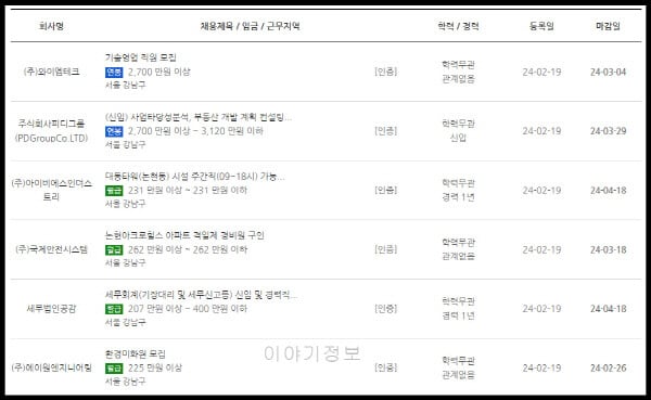 고용센터-홈페이지-채용공고-조회하기